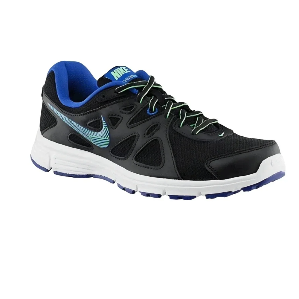 Nike Revolution 2 Kids Running Shoes Black Blue Green Sneakers 555090-004